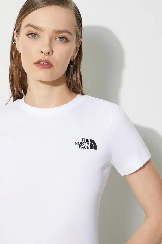 biały The North Face t-shirt bawełniany W S/S Redbox Slim Tee Damski