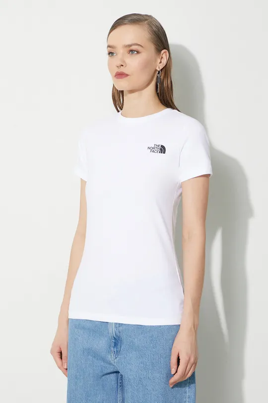 biały The North Face t-shirt bawełniany W S/S Redbox Slim Tee