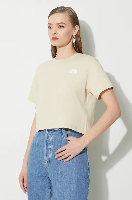 beige The North Face t-shirt W Cropped Simple Dome Tee