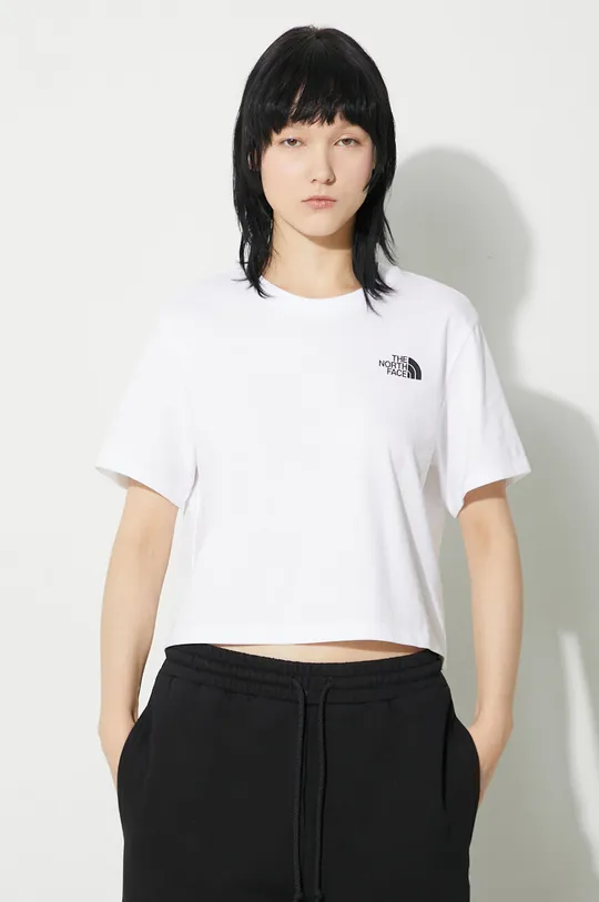 The North Face t-shirt W Simple Dome Cropped Slim Tee 60% Cotton, 40% Polyester