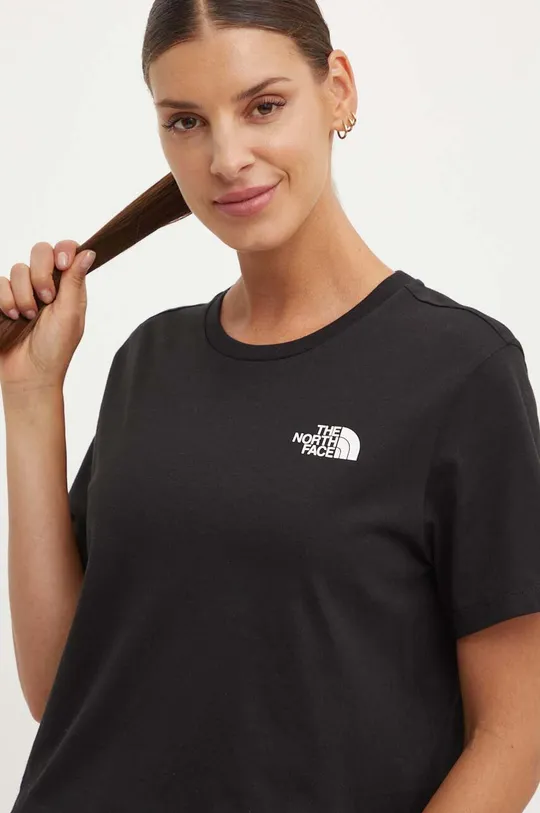 fekete The North Face t-shirt W Simple Dome Cropped Slim Tee