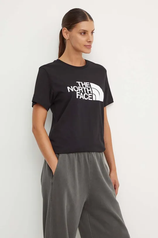 negru The North Face tricou din bumbac W S/S Relaxed Easy Tee De femei
