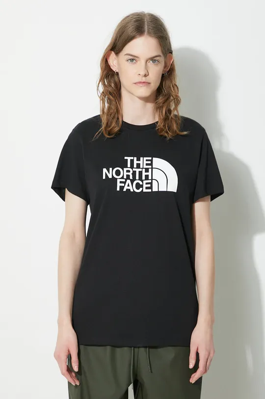 negru The North Face tricou din bumbac W S/S Relaxed Easy Tee De femei