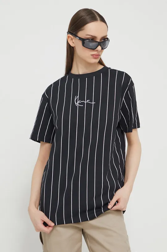 μαύρο Βαμβακερό μπλουζάκι Karl Kani Γυναικεία