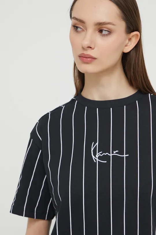 čierna Bavlnené tričko Karl Kani