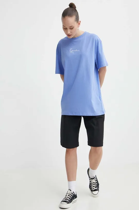 Хлопковая футболка Karl Kani голубой