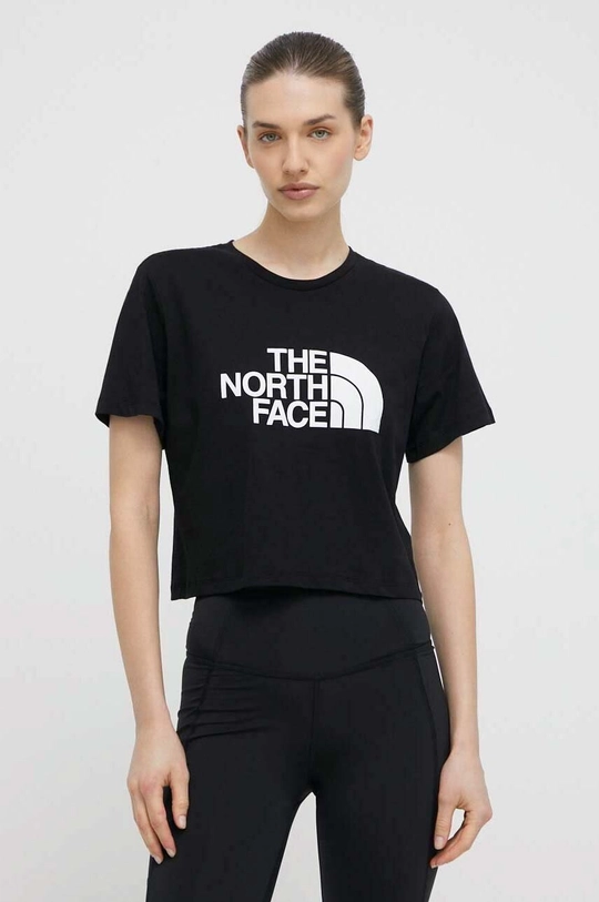 fekete The North Face pamut póló