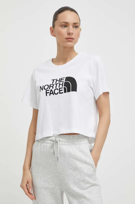 bela Bombažna kratka majica The North Face Ženski