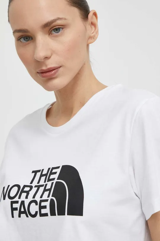 λευκό Βαμβακερό μπλουζάκι The North Face