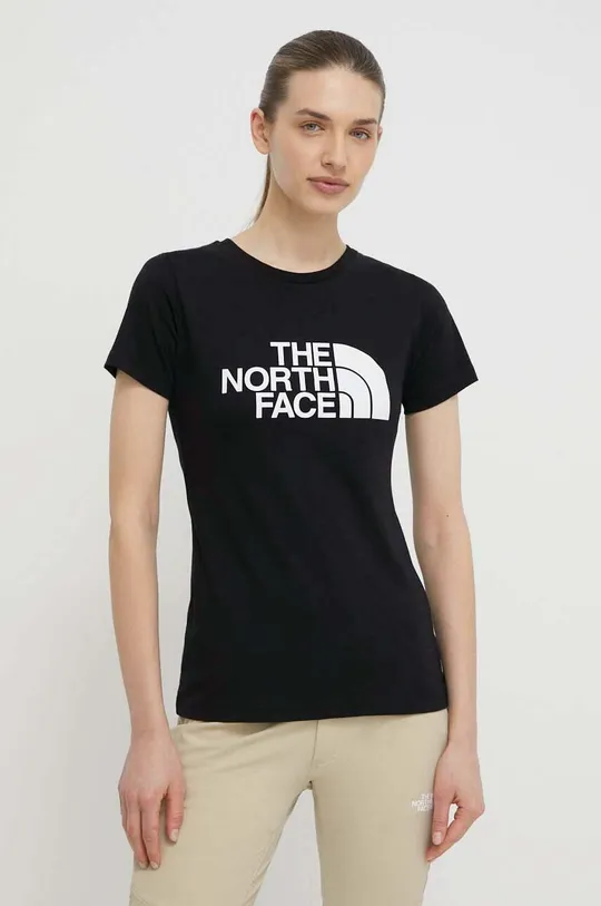 czarny The North Face t-shirt bawełniany Damski