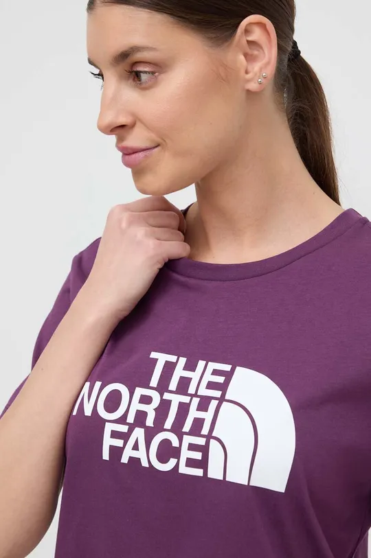 фиолетовой Хлопковая футболка The North Face