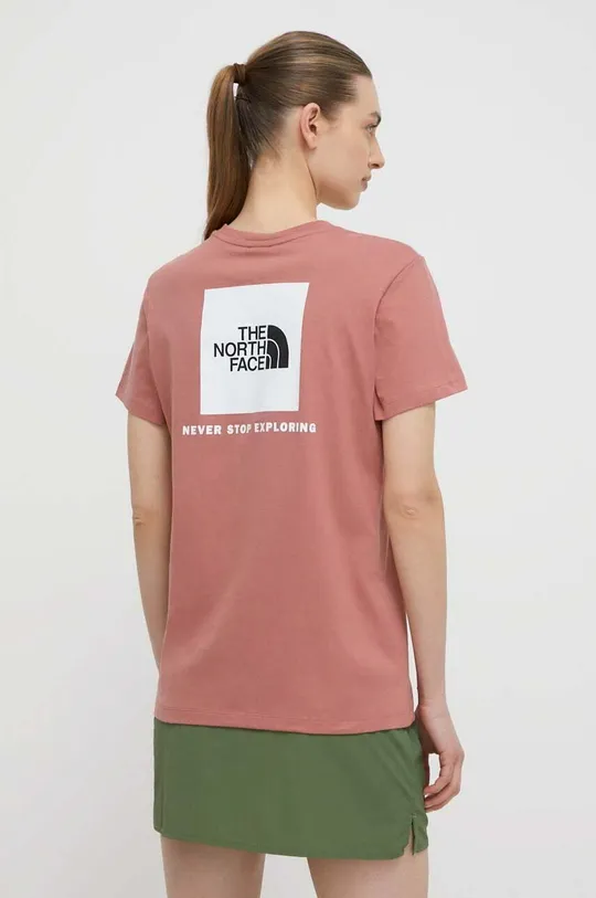 ροζ Βαμβακερό μπλουζάκι The North Face Γυναικεία