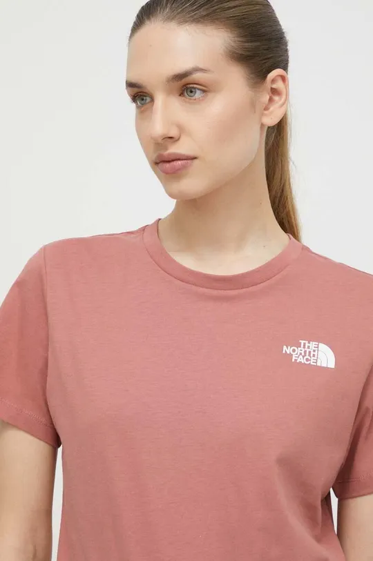 różowy The North Face t-shirt bawełniany