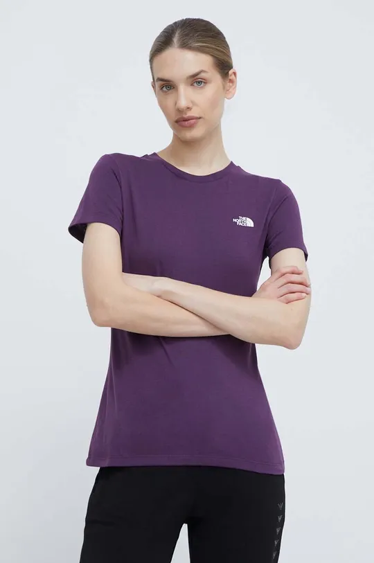 fioletowy The North Face t-shirt Damski