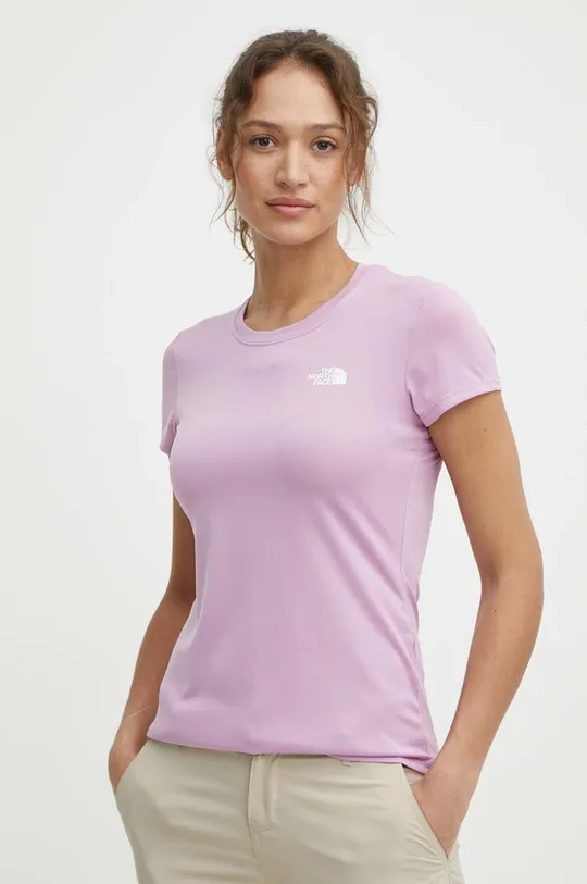 The North Face t-shirt sportowy fioletowy