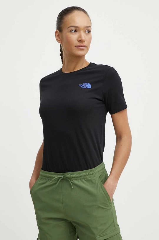 czarny The North Face t-shirt bawełniany Damski