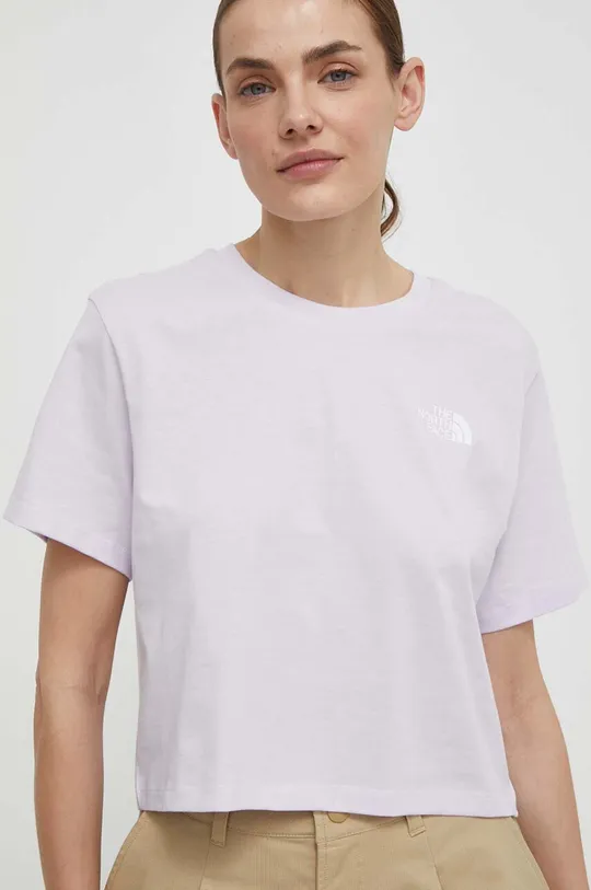 fioletowy The North Face t-shirt