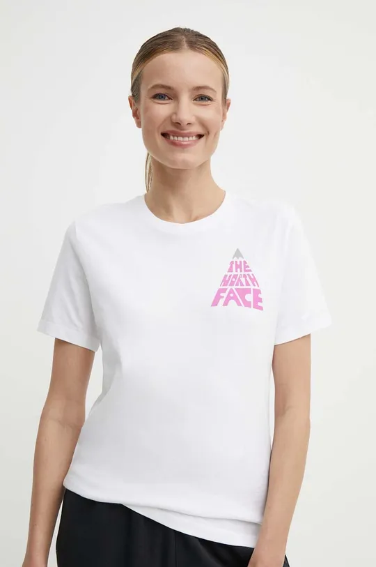 biały The North Face t-shirt bawełniany Damski