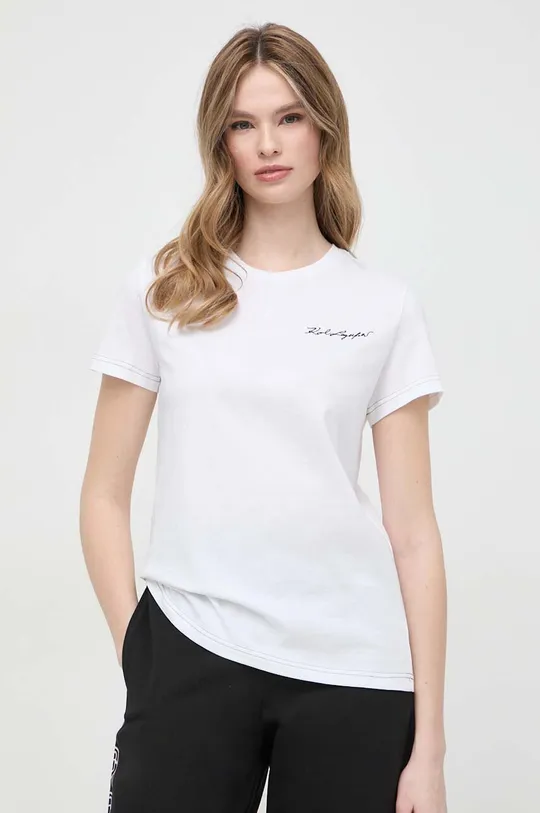 fehér Karl Lagerfeld pamut póló Női