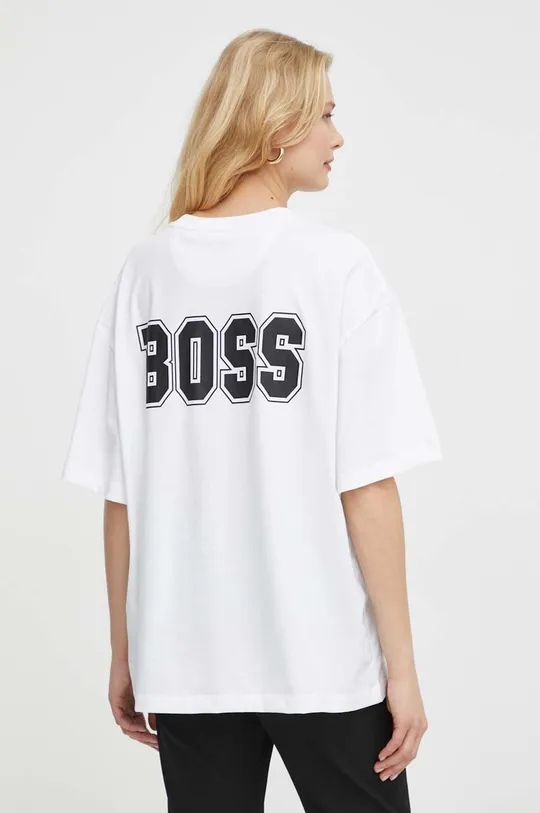 bež Bombažna kratka majica Boss Orange