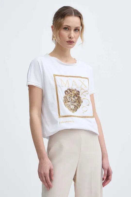 biały MAX&Co. t-shirt bawełniany x FATMA MOSTAFA Damski