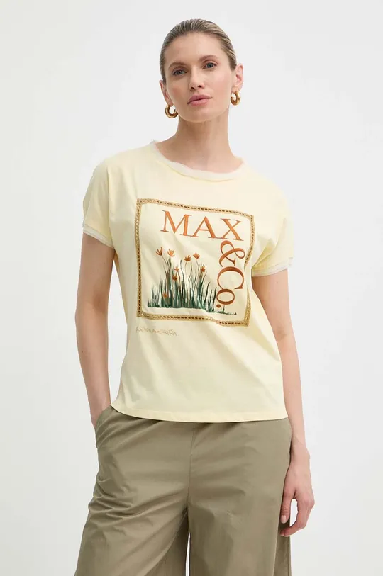 rumena Bombažna kratka majica MAX&Co. x FATMA MOSTAFA