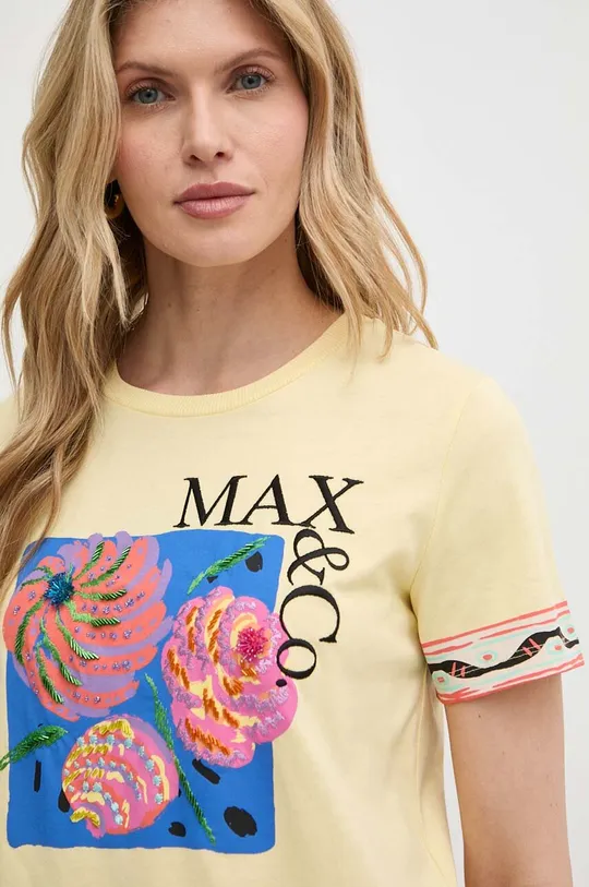 sárga MAX&Co. pamut póló