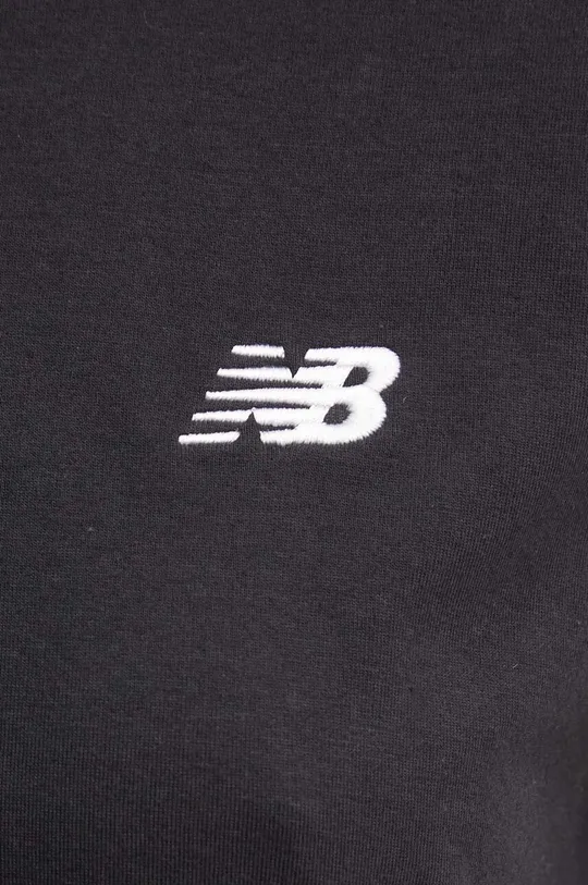 μαύρο Βαμβακερό μπλουζάκι New Balance Essentials Cotton