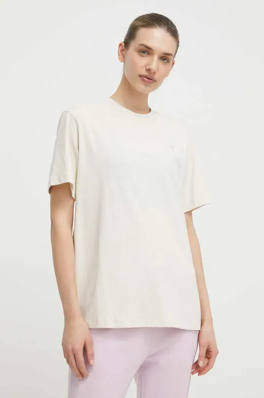 beżowy New Balance t-shirt bawełniany WT41501LIN Damski