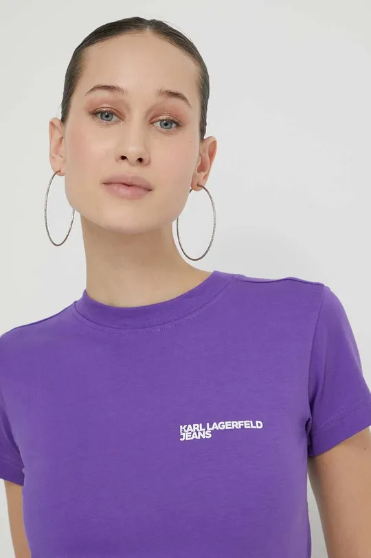 фіолетовий Бавовняна футболка Karl Lagerfeld Jeans