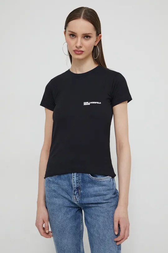 czarny Karl Lagerfeld Jeans t-shirt bawełniany