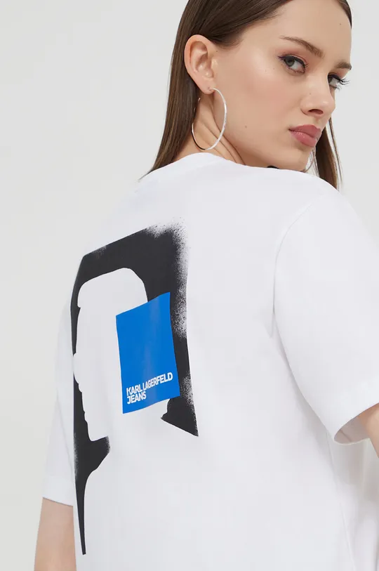 bijela Pamučna majica Karl Lagerfeld Jeans Ženski