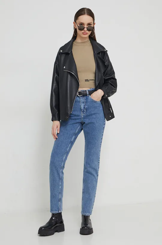 Karl Lagerfeld Jeans top beżowy