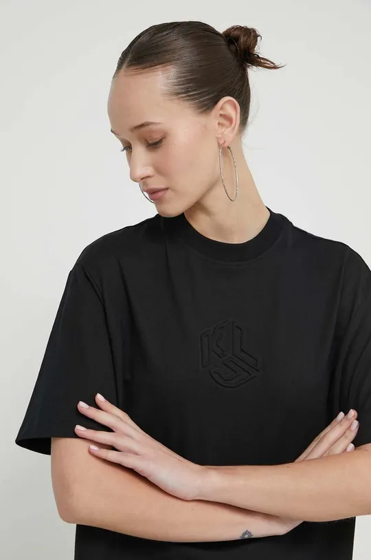μαύρο Βαμβακερό μπλουζάκι Karl Lagerfeld Jeans Γυναικεία