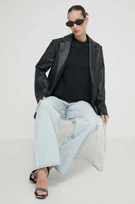 Бавовняна футболка Karl Lagerfeld Jeans чорний