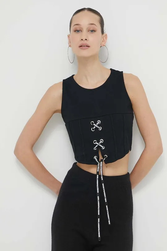 μαύρο Top Karl Lagerfeld Jeans Γυναικεία