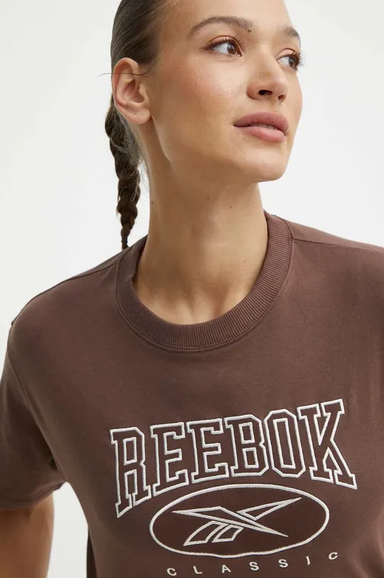 καφέ Βαμβακερό μπλουζάκι Reebok Classic Archive Essentials