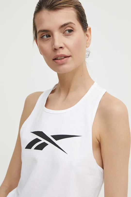 bianco Reebok top in cotone Donna