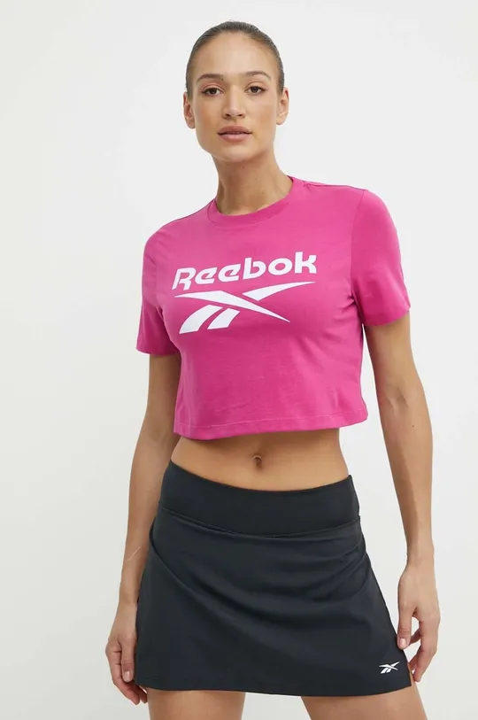 rózsaszín Reebok pamut póló Identity