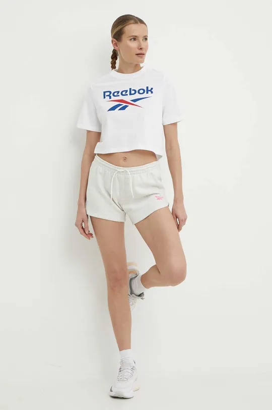 Βαμβακερό μπλουζάκι Reebok Identity λευκό