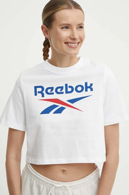 λευκό Βαμβακερό μπλουζάκι Reebok Identity