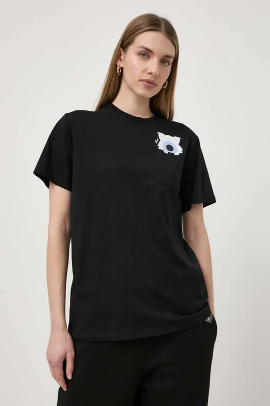 črna Bombažna kratka majica Karl Lagerfeld x Darcel Disappoints