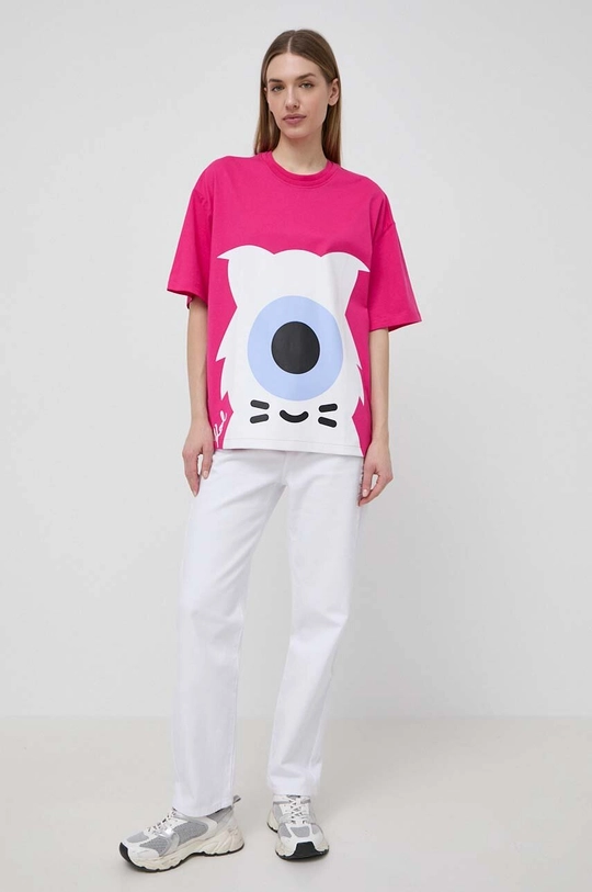 Karl Lagerfeld t-shirt bawełniany x Darcel Disappoints różowy