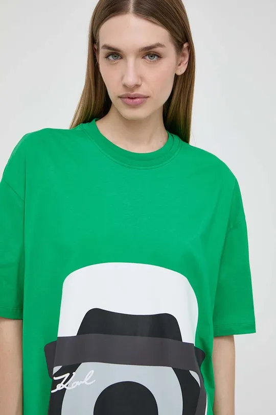 zelena Bombažna kratka majica Karl Lagerfeld x Darcel Disappoints Ženski