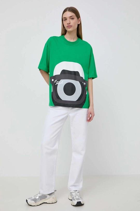 Karl Lagerfeld t-shirt in cotone x Darcel Disappoints verde