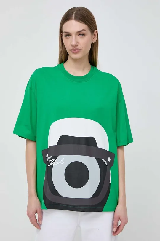 πράσινο Βαμβακερό μπλουζάκι Karl Lagerfeld x Darcel Disappoints