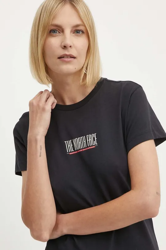 črna Bombažna kratka majica The North Face Ženski