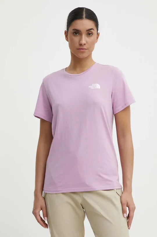 fioletowy The North Face t-shirt sportowy Foundation