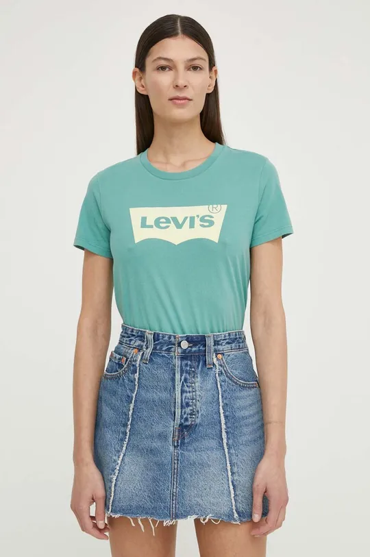 τιρκουάζ Βαμβακερό μπλουζάκι Levi's Γυναικεία