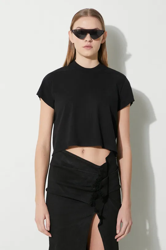 nero Rick Owens t-shirt in cotone Cropped Small Level T-Shirt Donna